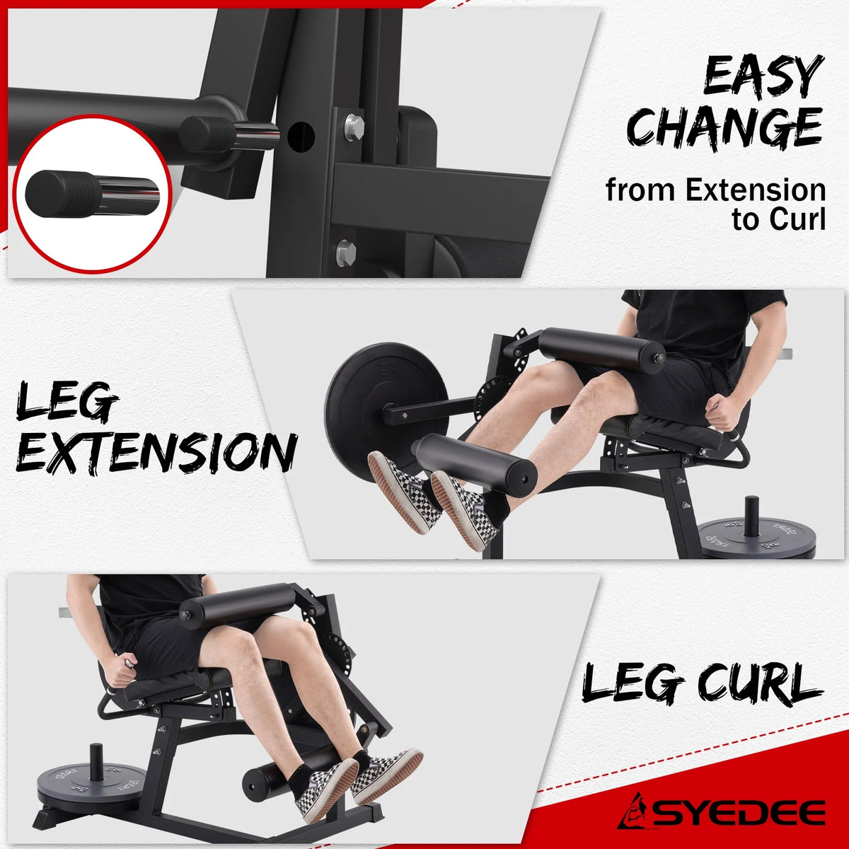 Adjustable Plate Loaded Leg Extension and Curl Machine T3277