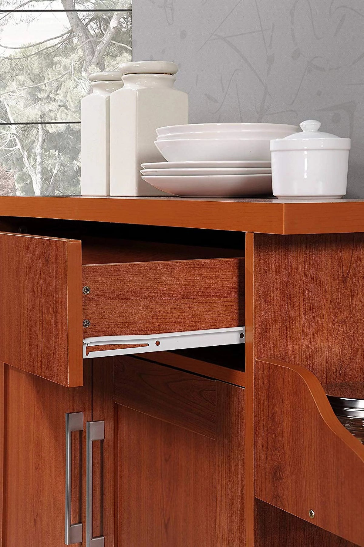 Kitchen Island with Spice Rack and Towel Holder L100