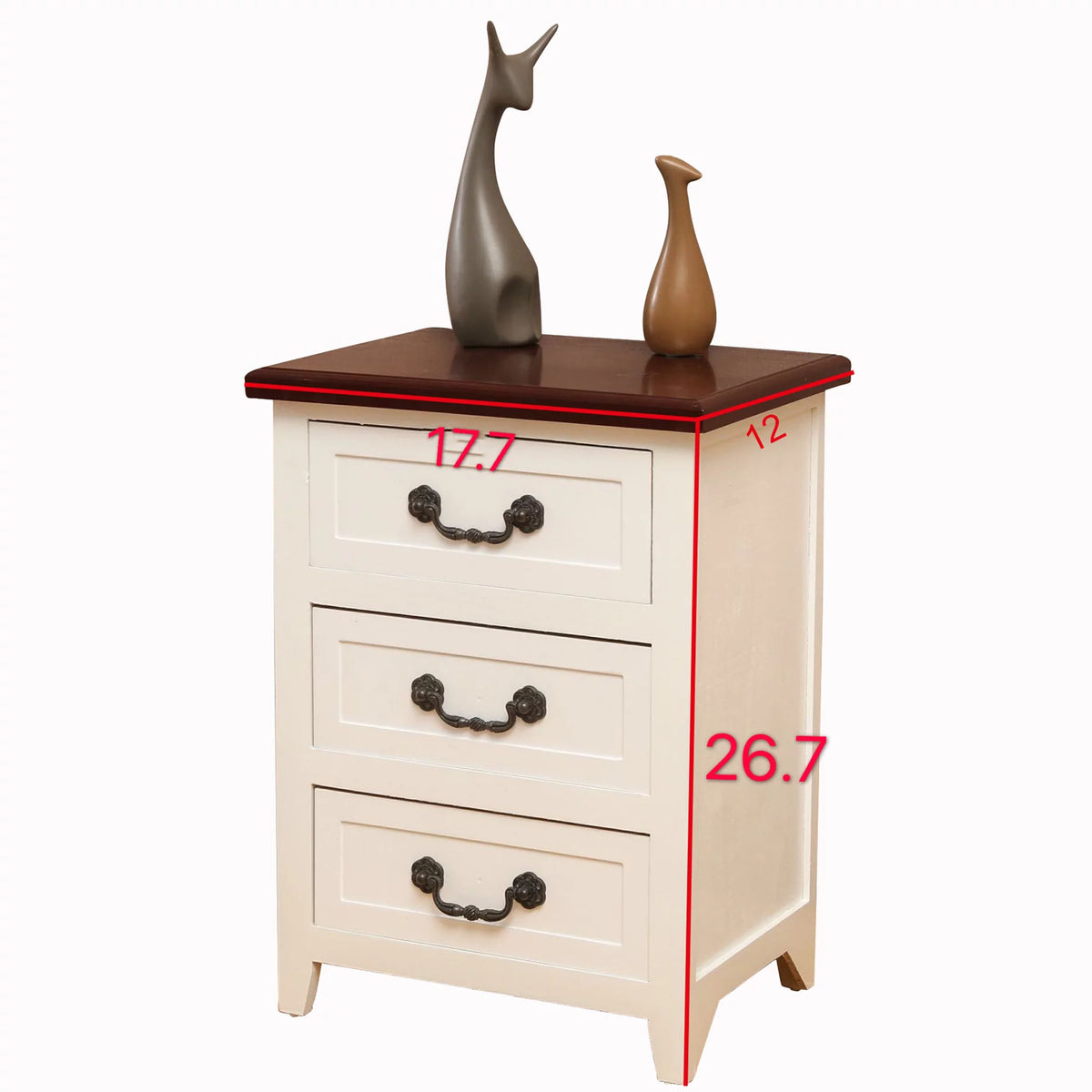 White Wood Nightstand Z925768
