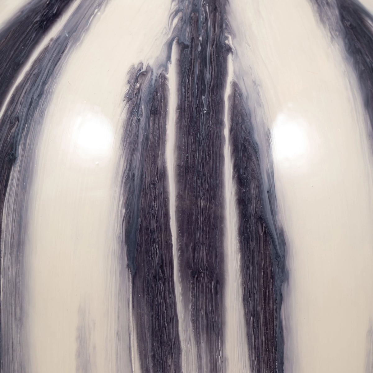 20"Hx11" Diameter Glass Striped Vase Black/White Finish N829586