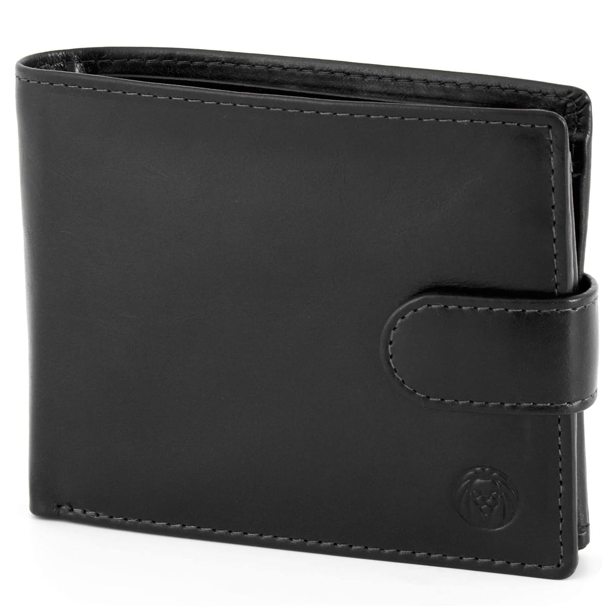 Black Ergonomic Leather Wallet V769874