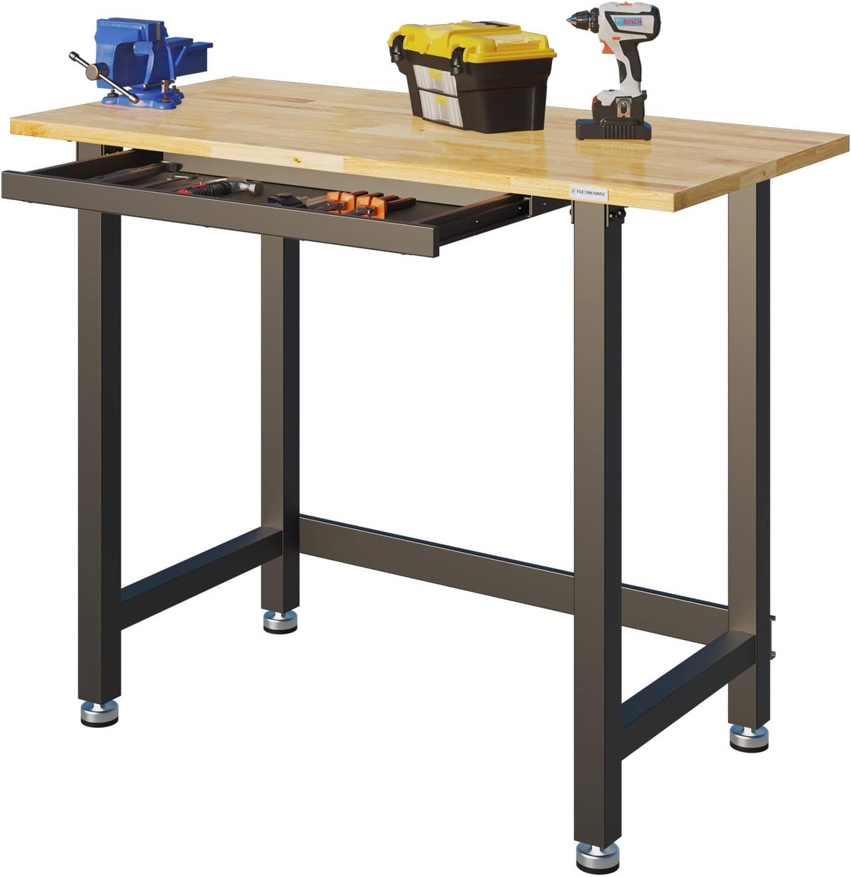 48 x 24 Rubber Wood Work Bench with Drawer P341