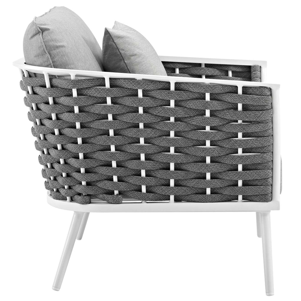 White Gray 4 Piece Outdoor Aluminum Sectional Sofa Set Z68339