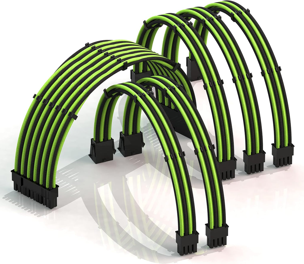 30cm PSU Cable Extension 18AWG Oxygen Free Copper Teflon Jacket Mod GPU PC w/Comb Kit 24 P (20+4) CPU 8 P (4+4) GPU 8 P (6+2) Set 300mm Blue J7734