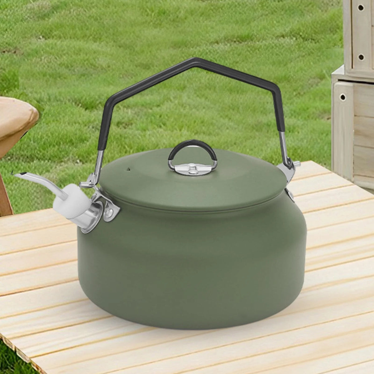 1L Green Camping Water Kettle Teapot V15687