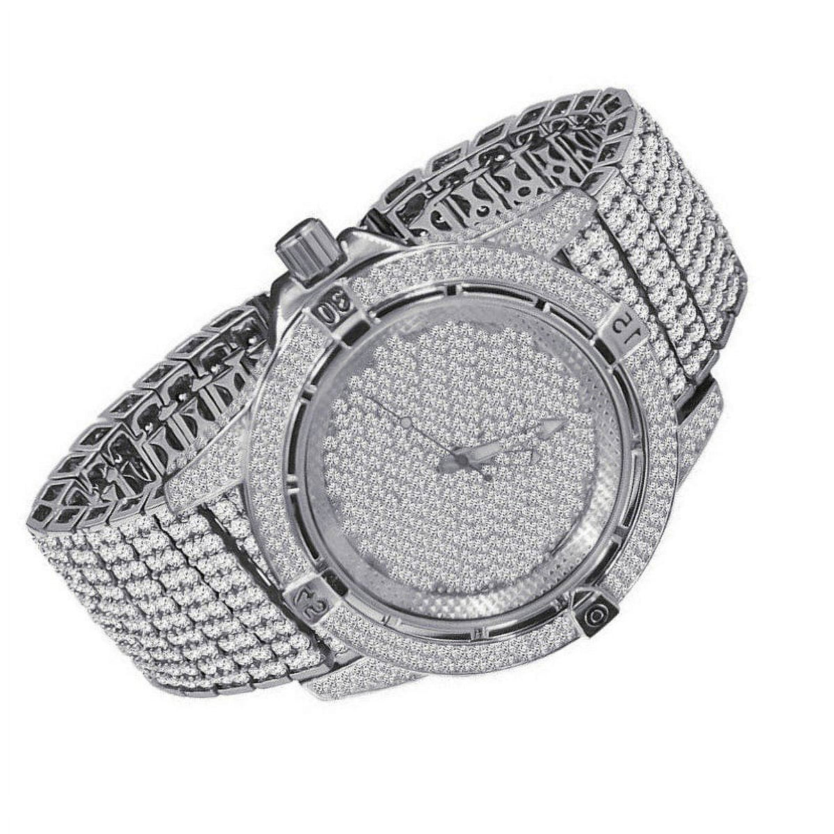 White Gold Tone Iced Out Watch L214