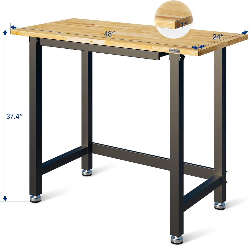 48 x 24 Rubber Wood Work Bench with Drawer P341