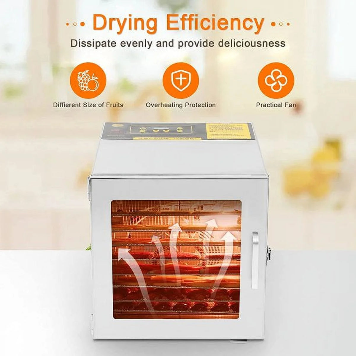 8 Tray Stainless Steel Food Dehydrator P7370