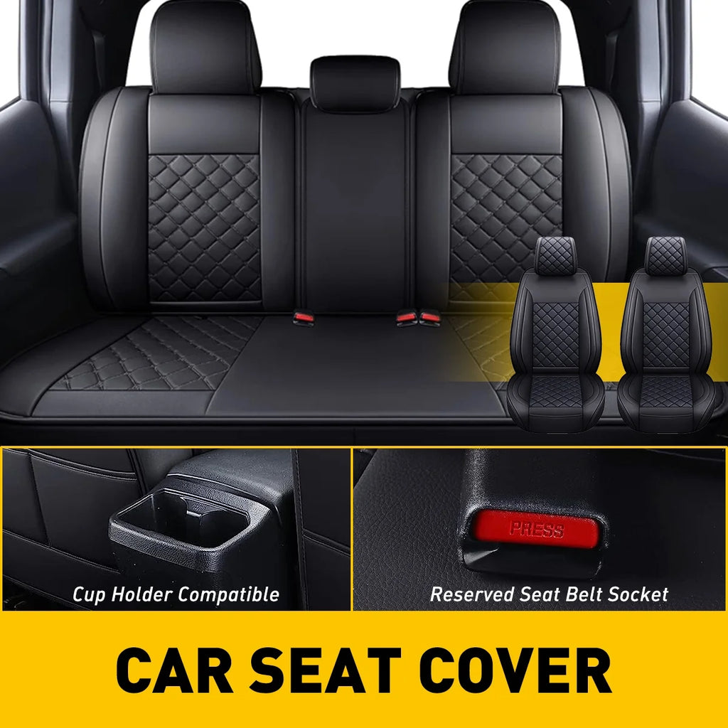 Waterproof Leather Car Seat Covers Full Set for Toyota Tacoma Crew Cab V817