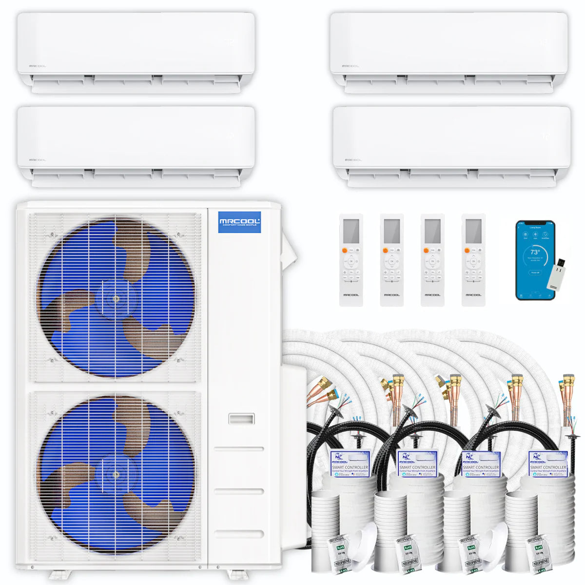 51,000 BTU 4 Zone Ductless Air Conditioner and Heat Pump D711
