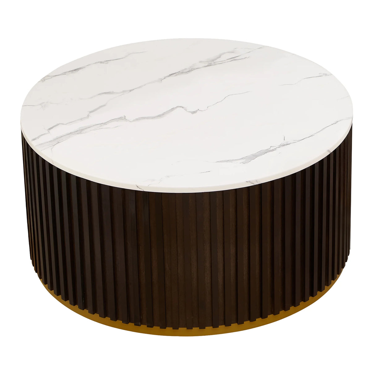 Round Coffee Table with Storage, Black O8710