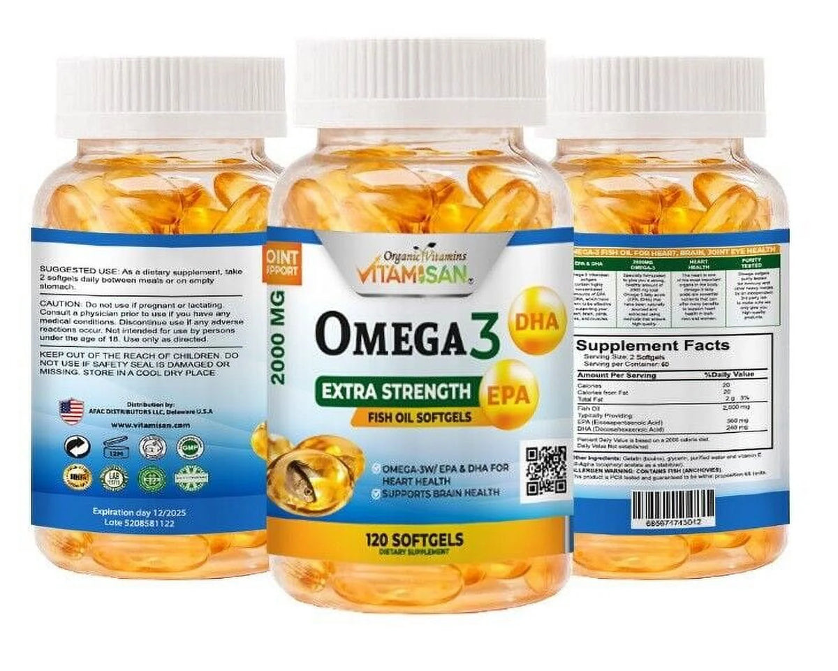 Omega 3 2000mg 120 Softgels Fish Oil H108