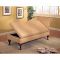 Tan Microfiber Chaise Lounge with Storage X9078