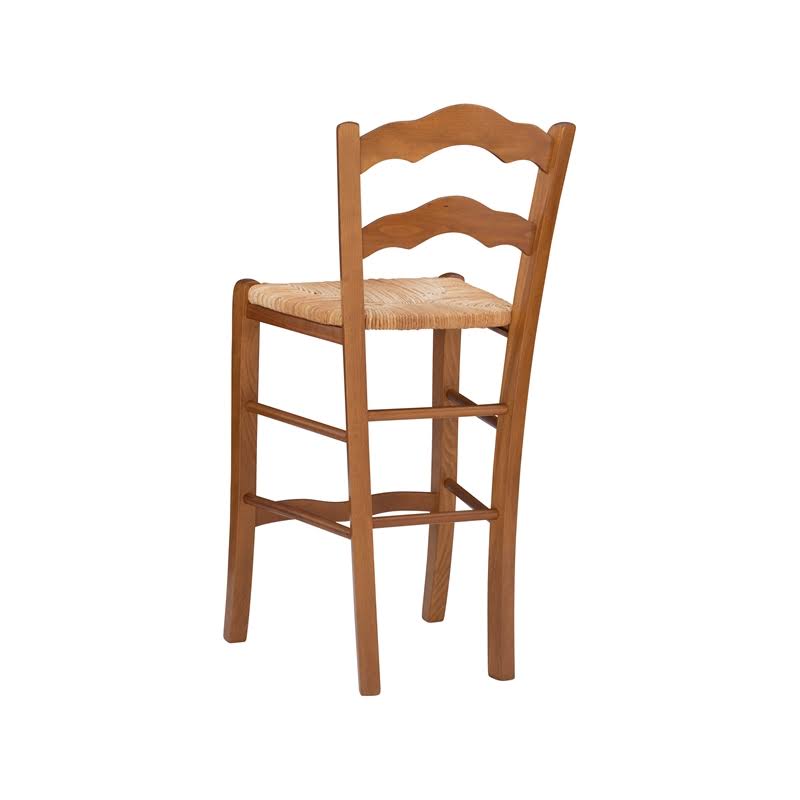 Set of Two Wood Counter Stools in Walnut O140
