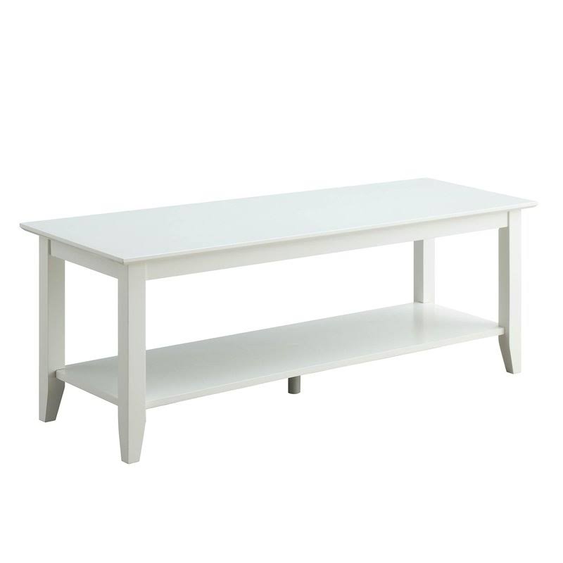White Coffee Table with Shelf Z180701