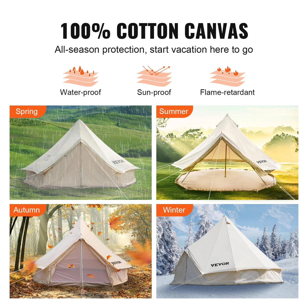 Cotton Canvas Waterproof Bell Tent S2475