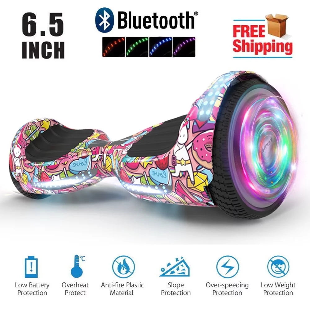 6.5 Bluetooth Speaker LED Light Self Balancing Electric Scooter V10183