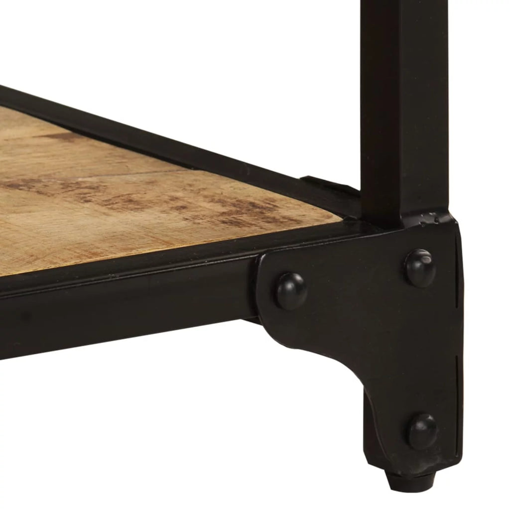 Coffee Table with Storage Shelf Mango Wood Iron Frame X228525