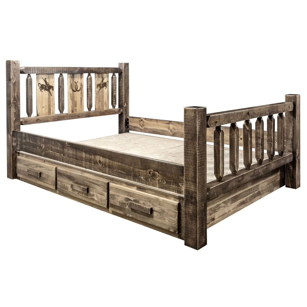 Brown Wood Twin Storage Bed K64561