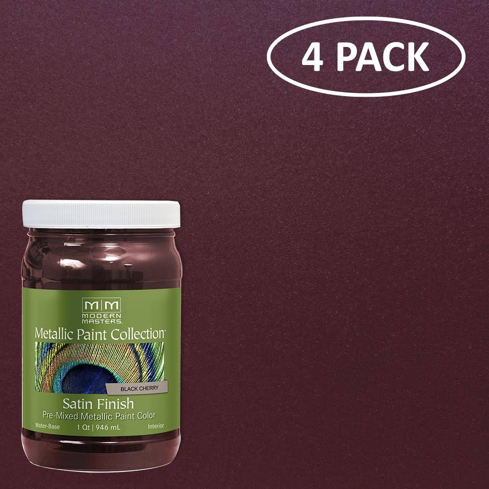 Satin Black Cherry Metallic Paint, 32 oz. (4 Pack) M38669