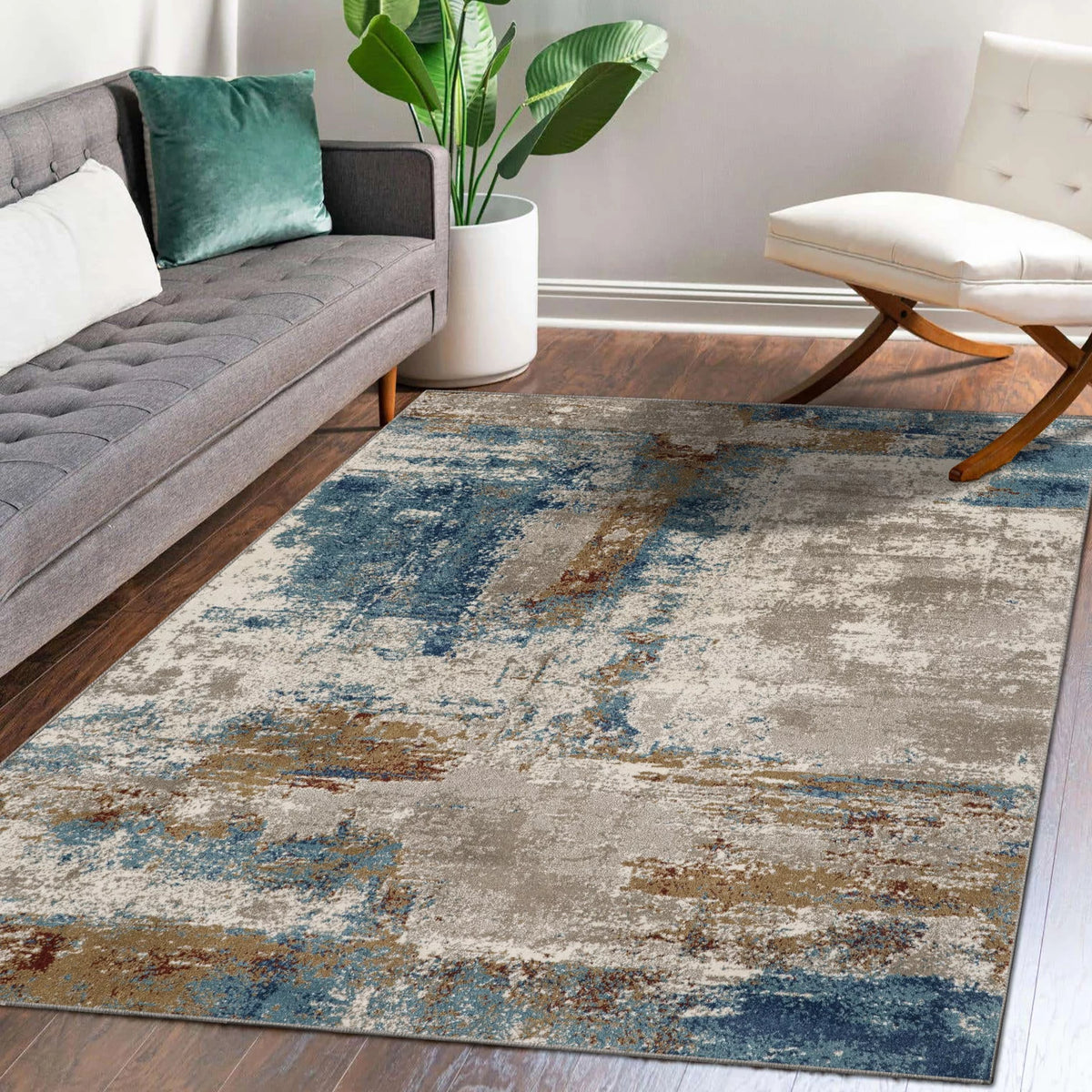 Modern Multicolor 9x12 Abstract Area Rug V883497