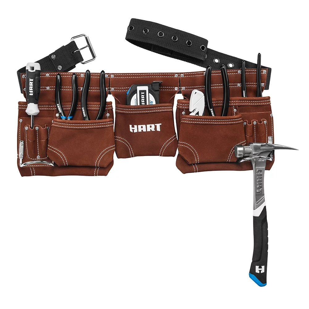 Brown Leather 11-Pocket Tool Belt G4120