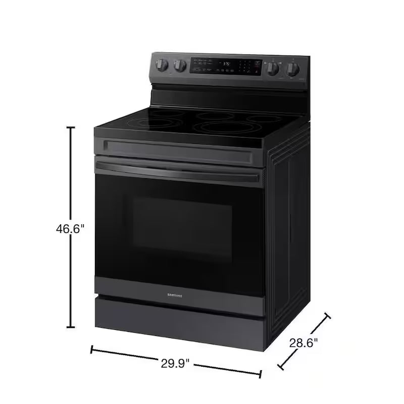 6.3 cu. ft. Wi-Fi Convection Electric Range with AirFry in Black Stainless Steel B58271