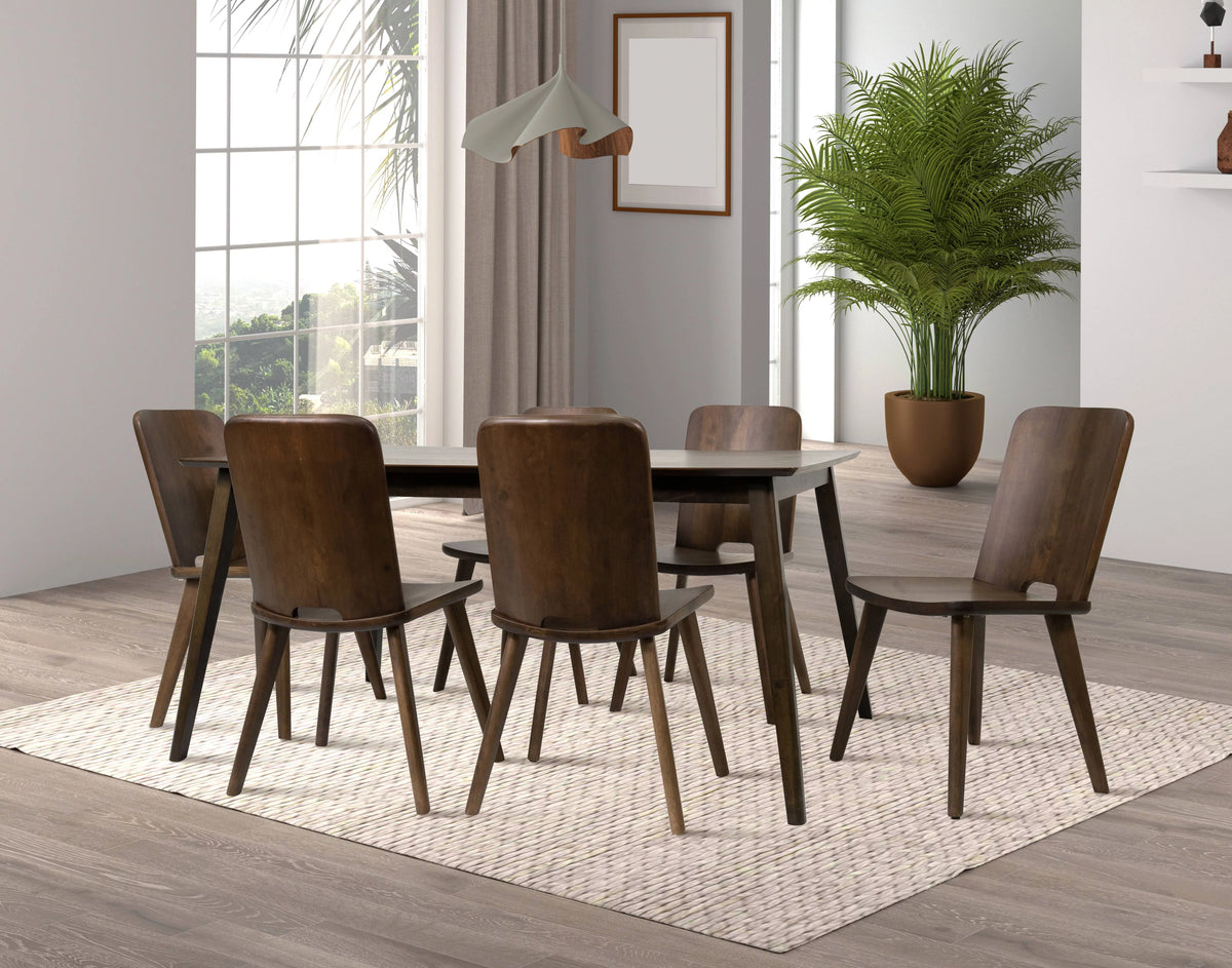 7-Piece Solid Wood Dining Table and 6 Chairs G114