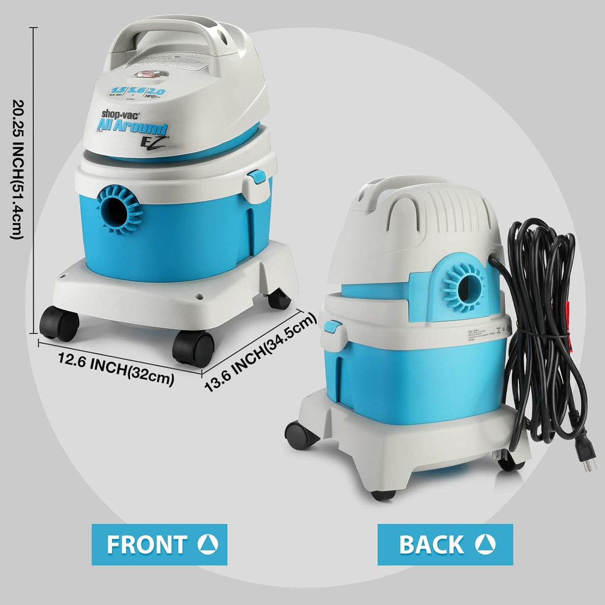 1.5 Gallon 2.0 Peak HP Wet/Dry Vacuum with Wall Bracket P8754