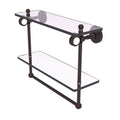 Double Glass Shelf with Towel Bar - Antique Bronze / 16 inch Q529455