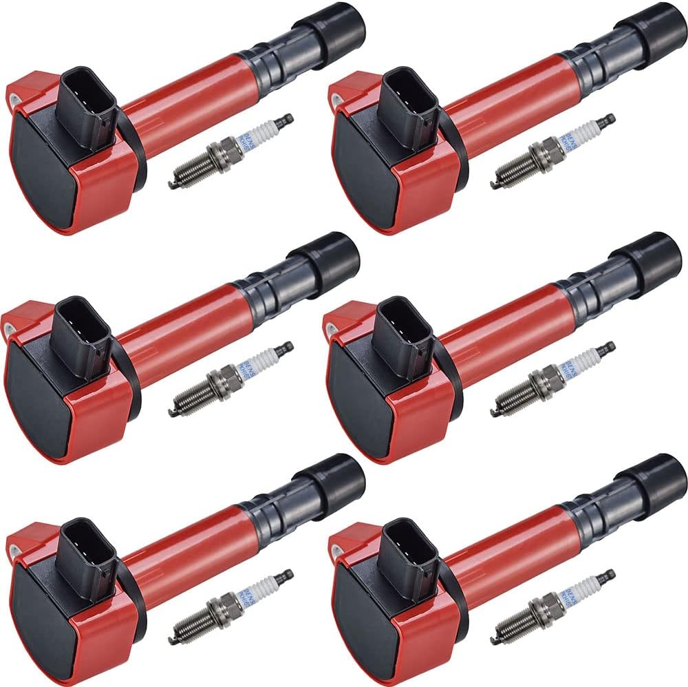 6pcs Red Ignition Coil & Spark Plug H278805