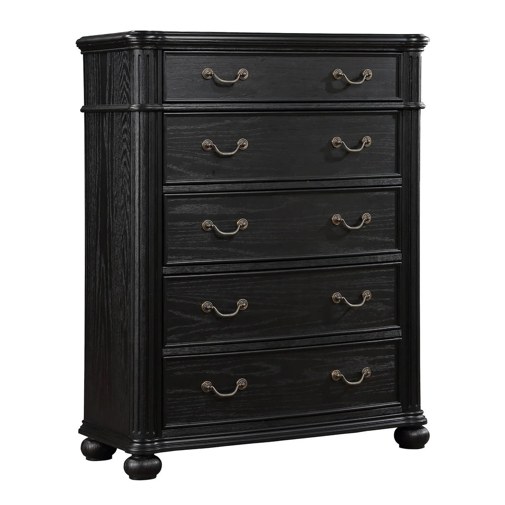 Black 5 Drawer Wood Dresser D23426