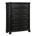 Black 5 Drawer Wood Dresser D23426