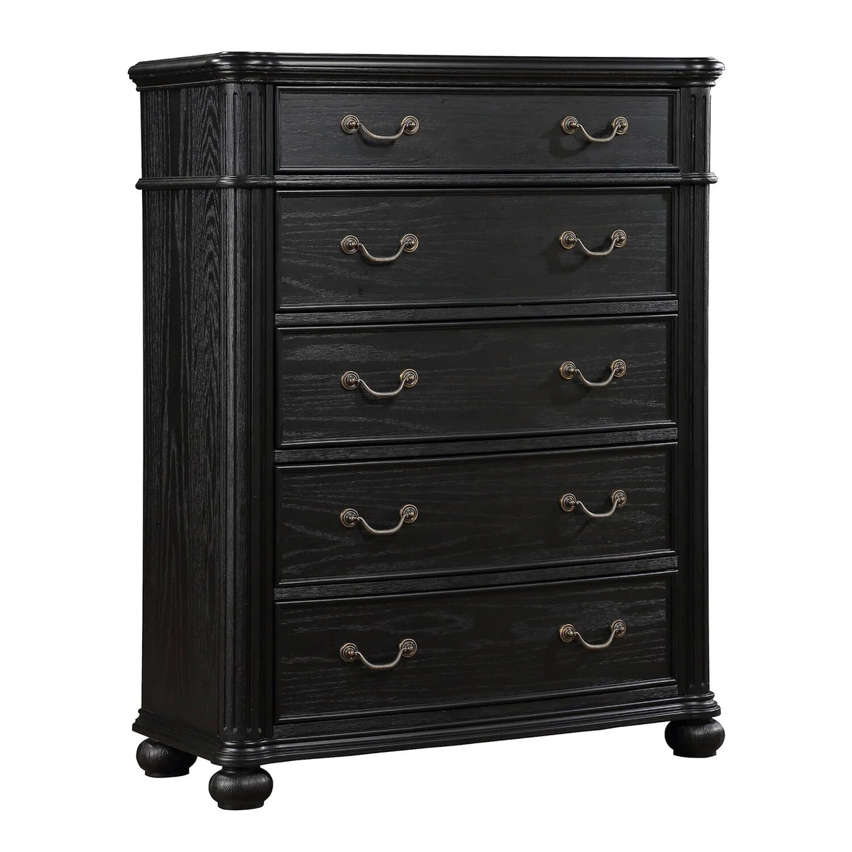 Black 5 Drawer Wood Dresser D23426