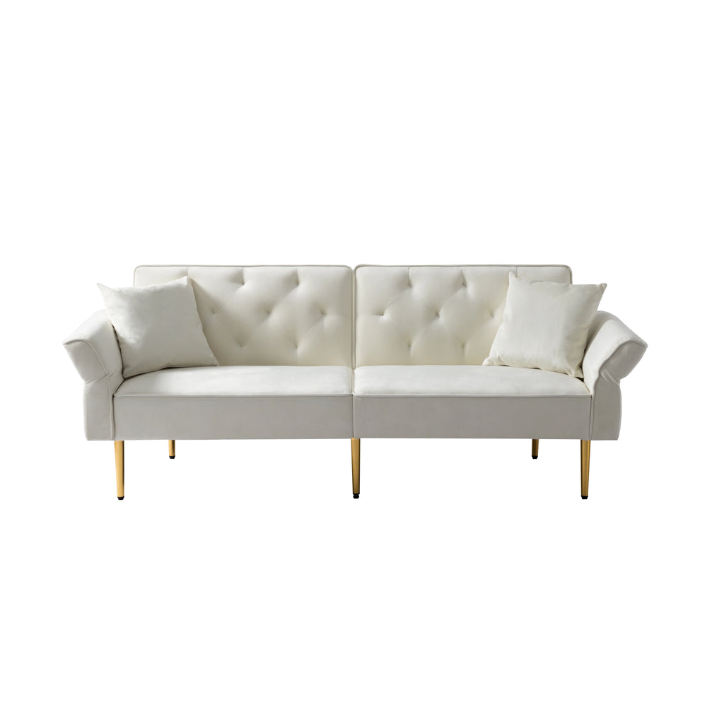 Velvet Futon Sofa Bed with 3 Adjustable Positions N235084
