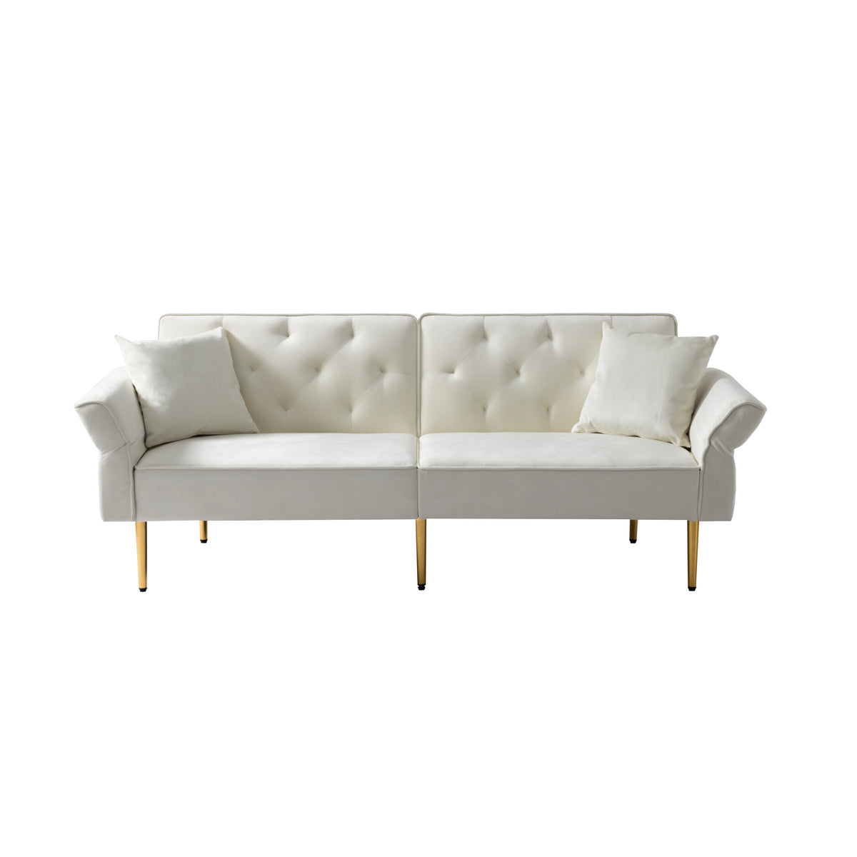 Velvet Futon Sofa Bed with 3 Adjustable Positions N235084