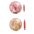2pcs Glitter Sequin Beach Balls Round Transparent PVC Inflatable Ball Toys with Pumps G484900
