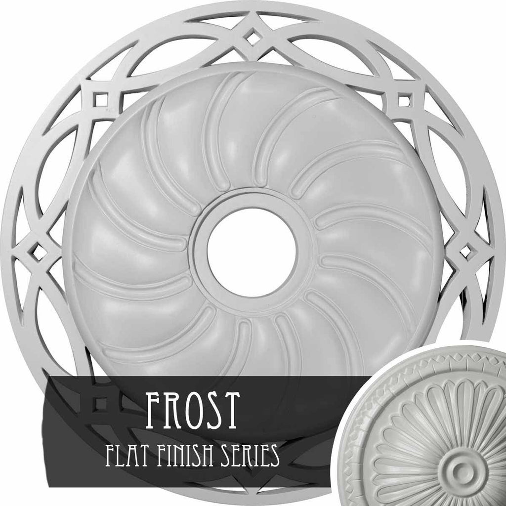 26 5/8x22OD x 4 1/2x22ID x 1 3/8x22P Hand-Painted Frost Ceiling Medallion L71812