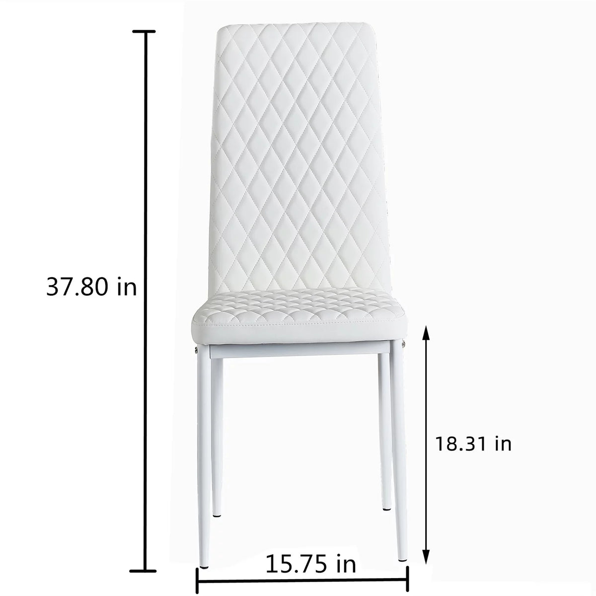 White Fireproof Leather Dining Chairs Set of 6 D1002