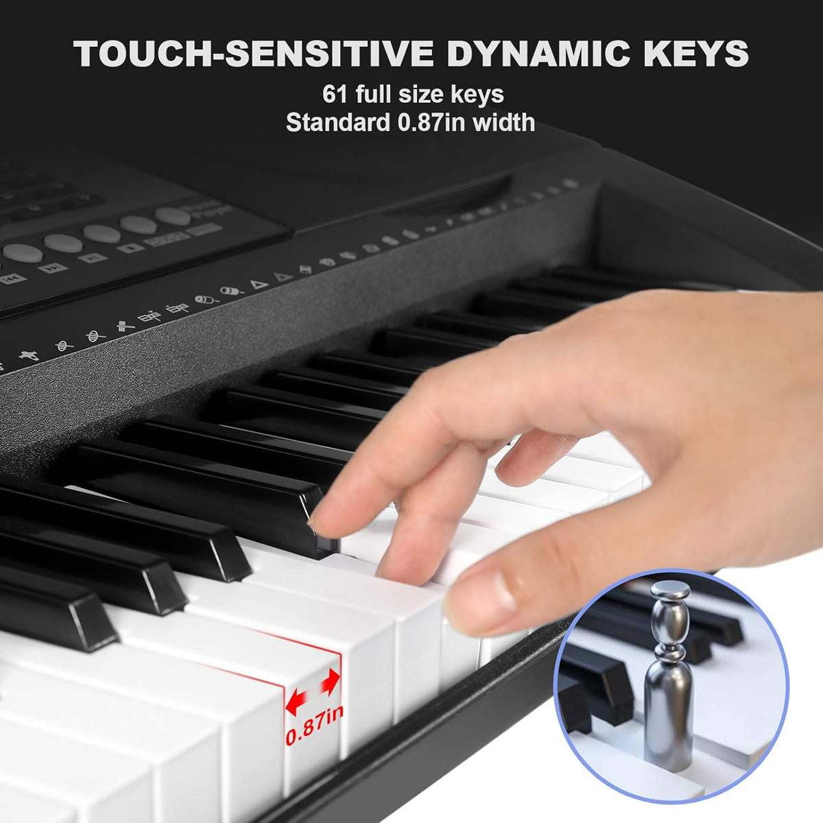61 Key Portable Electronic Keyboard Piano with Stand and Stool V353729