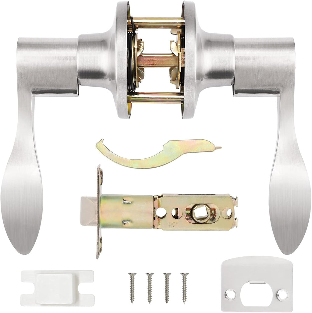 5 Pack Brushed Nickel Passage Door Levers Interior Door Handles I96870