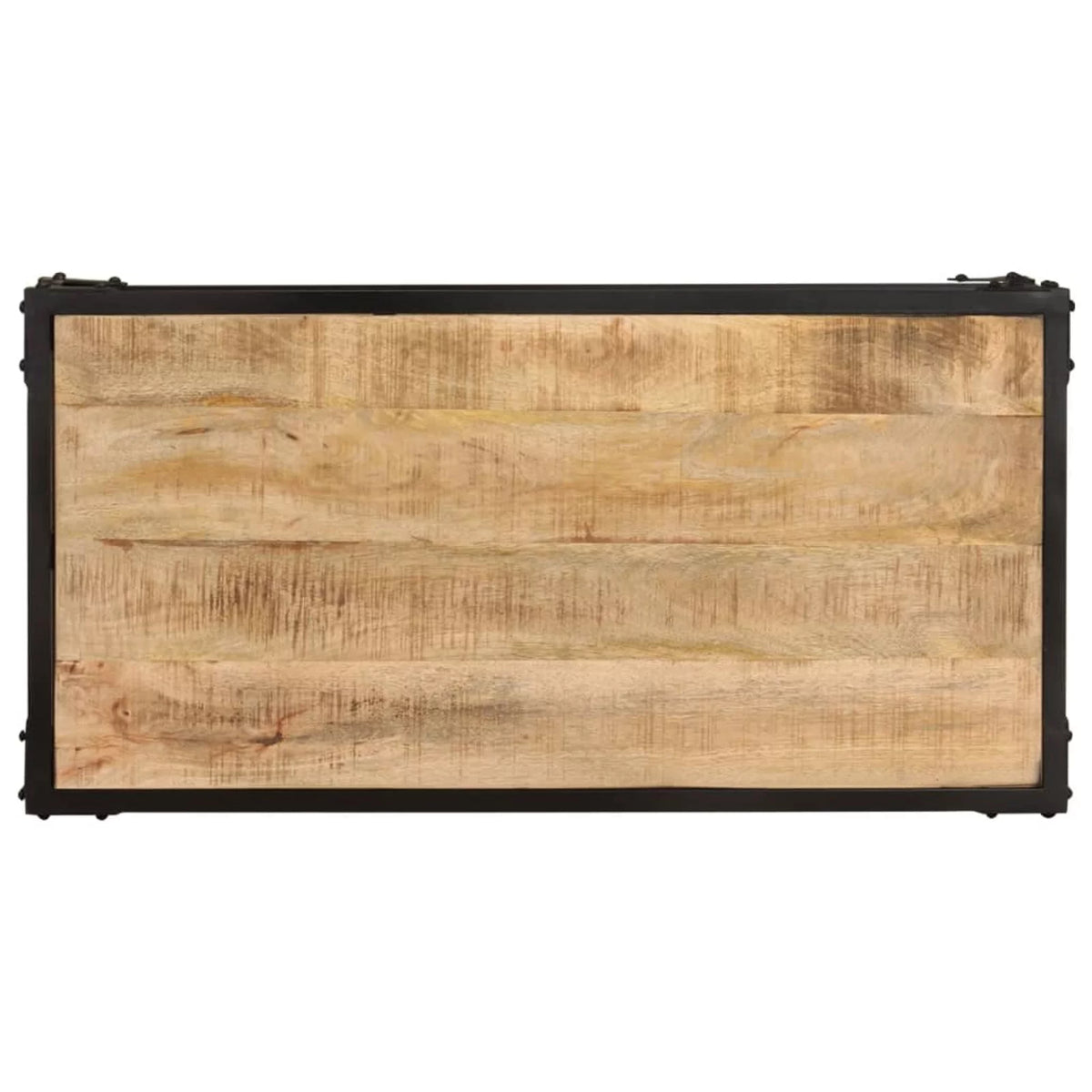Coffee Table with Storage Shelf Mango Wood Iron Frame X228525