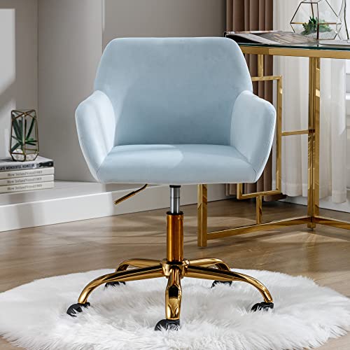 Baby Blue Velvet Office Desk Chair S298600