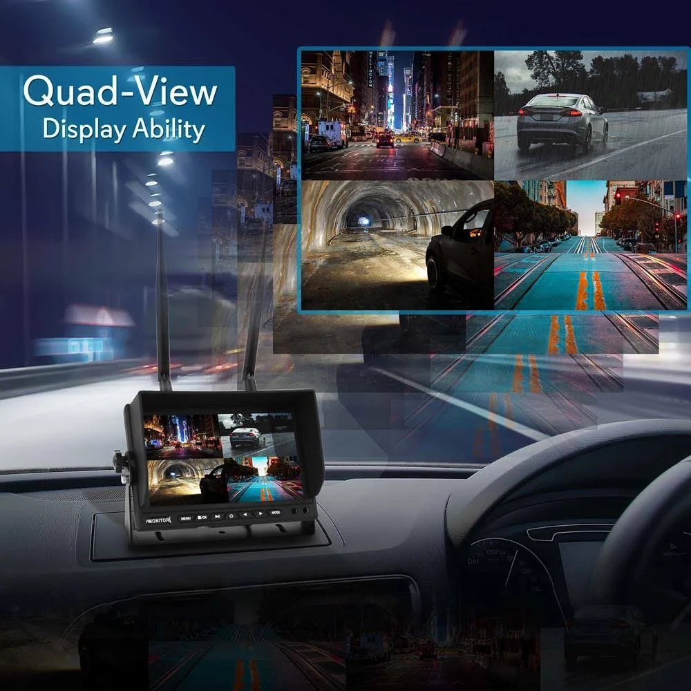 Wireless Vehicle Back-Up Camera Monitor DVR Kit N846