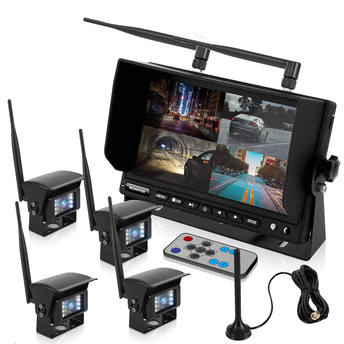 Wireless Vehicle Back-Up Camera Monitor DVR Kit N846