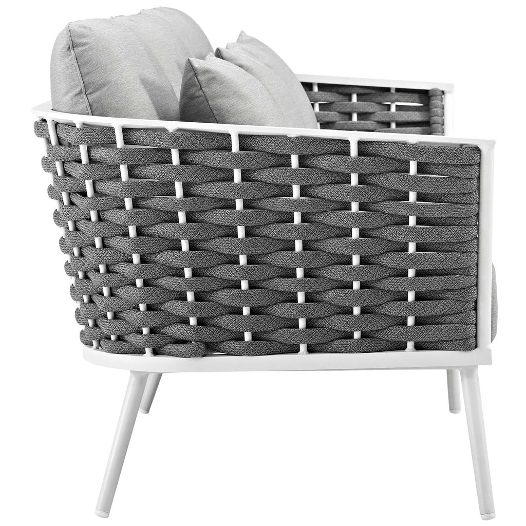 White Gray 4 Piece Outdoor Aluminum Sectional Sofa Set Z68339