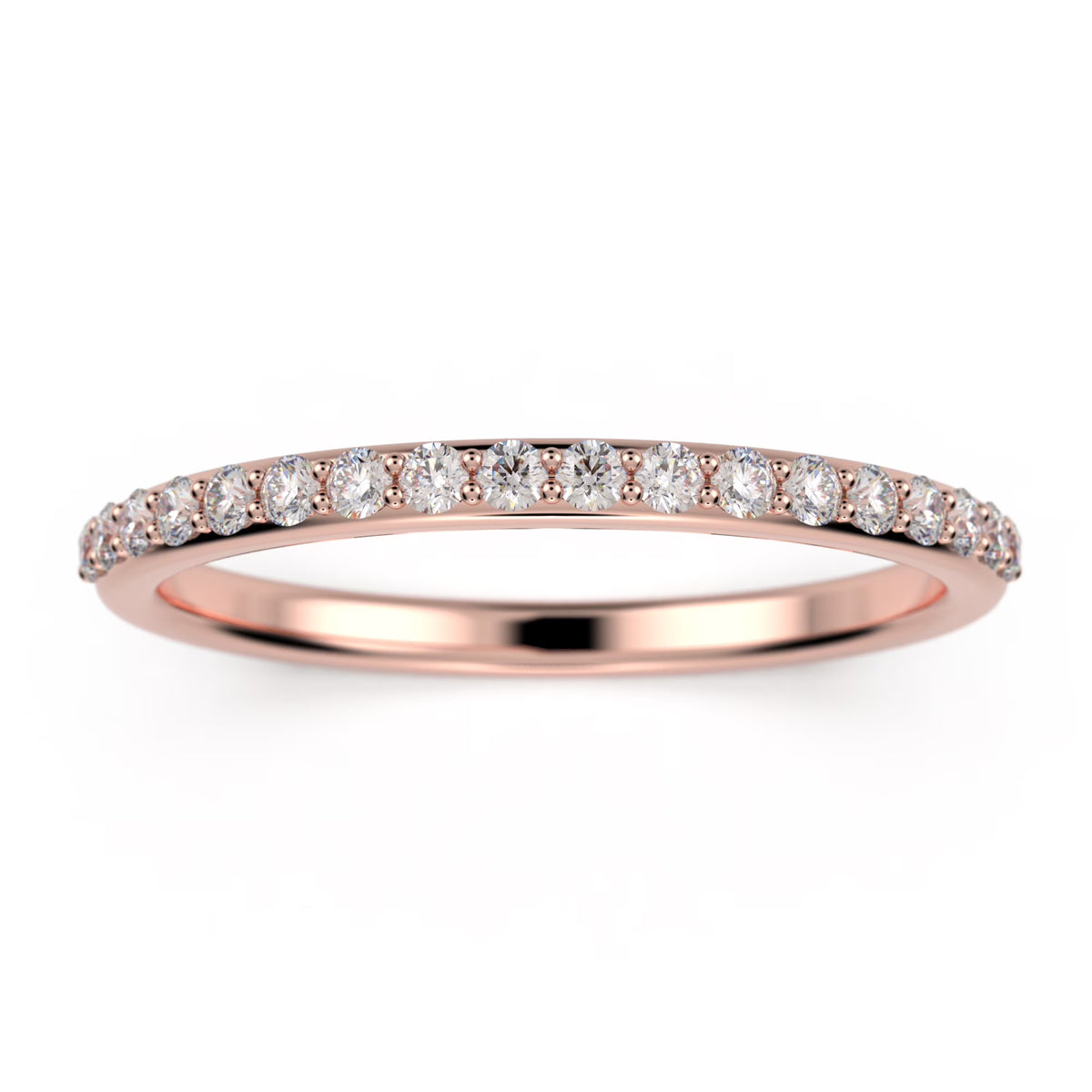 10K rose gold Diamond Moissanite wedding band U262586