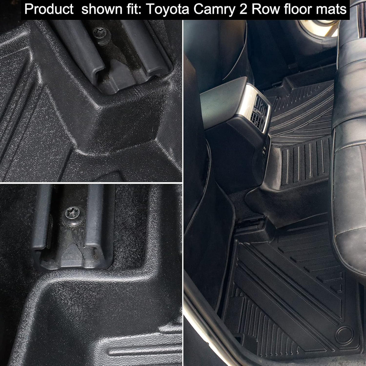 Black Rubber Floor Mats and Cargo Liner for Toyota Camry Y945434