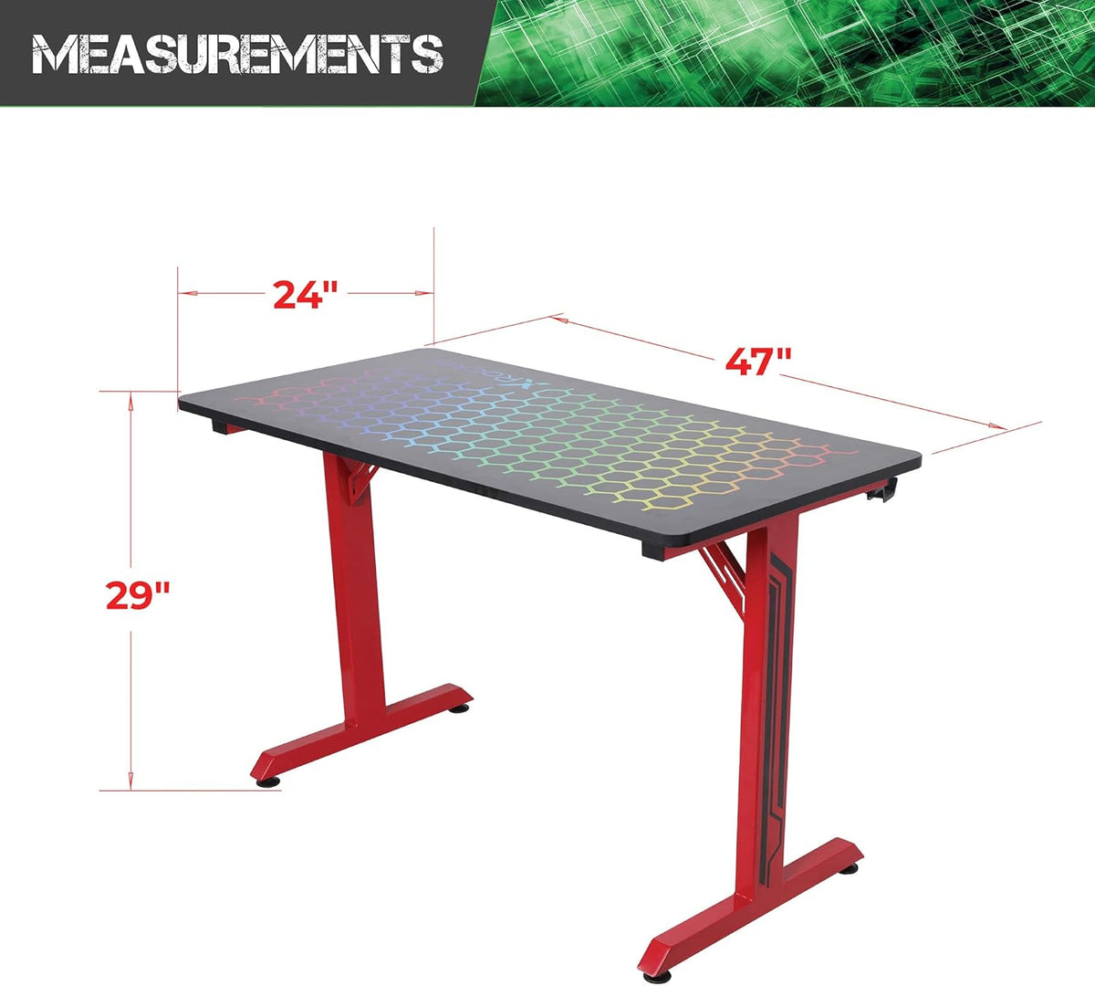 Black/Red Gaming Desk S331