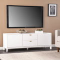 White Engineered Wood Storage Media Cabinet L405808